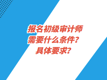 報(bào)名初級(jí)審計(jì)師需要什么條件？具體要求？