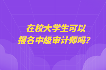 在校大學生可以報名中級審計師嗎？