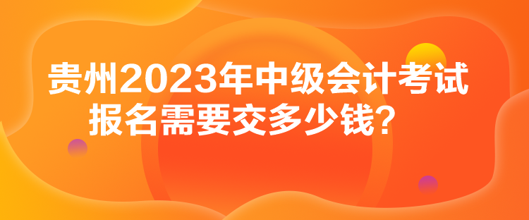 貴州2023年中級會計考試報名需要交多少錢？