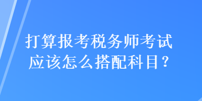 打算報考稅務師考試應該怎么搭配科目？