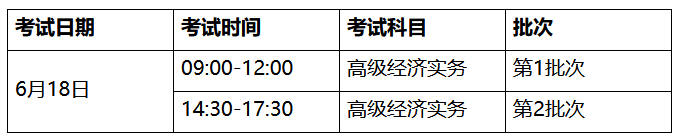 高級經濟師考試時間