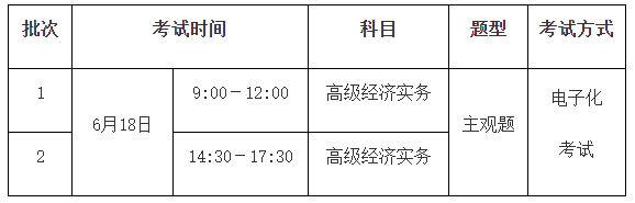 廣州2023高級經濟師考試時間