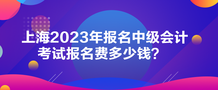 上海2023年報名中級會計考試報名費多少錢？