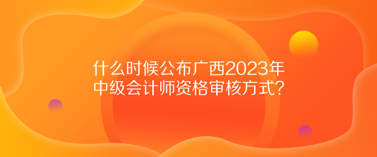 什么時(shí)候公布廣西2023年中級(jí)會(huì)計(jì)師資格審核方式？