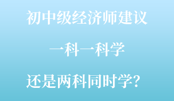 初中級經(jīng)濟(jì)師建議一科一科學(xué) 還是兩科同時(shí)學(xué)？