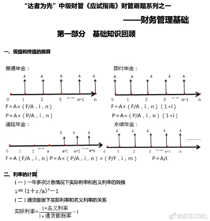 【達者為先】5月12日19時達江中級財務管理應試指南刷題直播