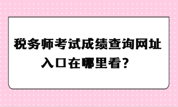稅務師考試成績查詢網址入口在哪里看