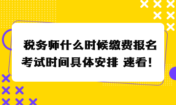 稅務(wù)師什么時候繳費報名考試時間具體安排 速看！