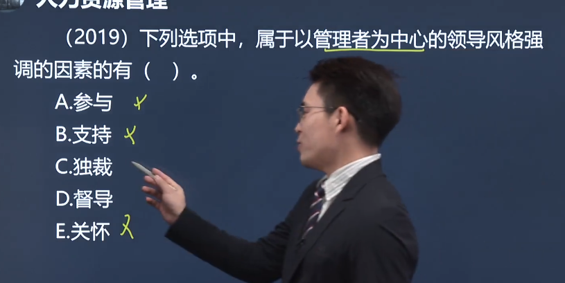 中級經濟師《人力資源管理》試題回憶：領導風格