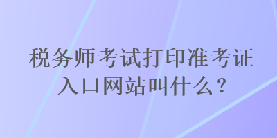 稅務師考試打印準考證入口網站叫什么？