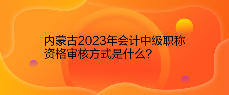 內蒙古2023年會計中級職稱資格審核方式是什么？