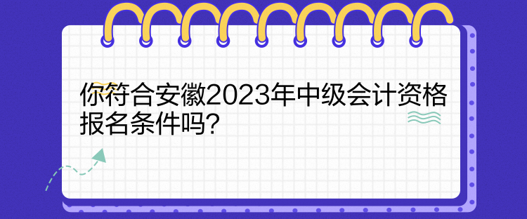 你符合安徽2023年中級(jí)會(huì)計(jì)資格報(bào)名條件嗎？