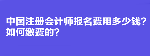 中國注冊(cè)會(huì)計(jì)師報(bào)名費(fèi)用多少錢？如何繳費(fèi)的？