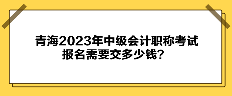 青海2023年中級會計職稱考試報名需要交多少錢？