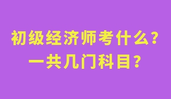 初級(jí)經(jīng)濟(jì)師考什么？一共幾門(mén)科目？