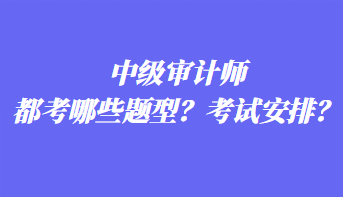 中級審計師都考哪些題型？考試安排？