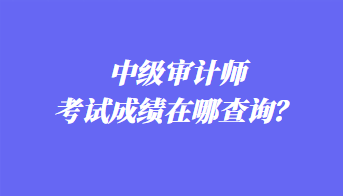 中級審計師考試成績在哪查詢？