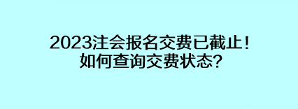 2023注會報名交費已截止！如何查詢交費狀態？