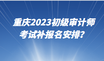重慶2023初級審計師考試補報名安排？