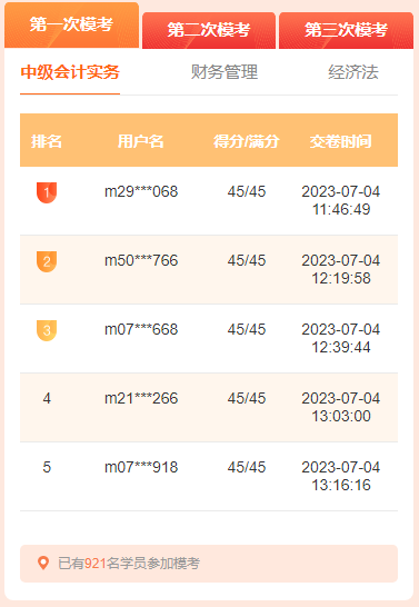 2023中級(jí)會(huì)計(jì)模考第一日 滿分大神紛紛上榜 小度音箱等好禮等你來(lái)拿！