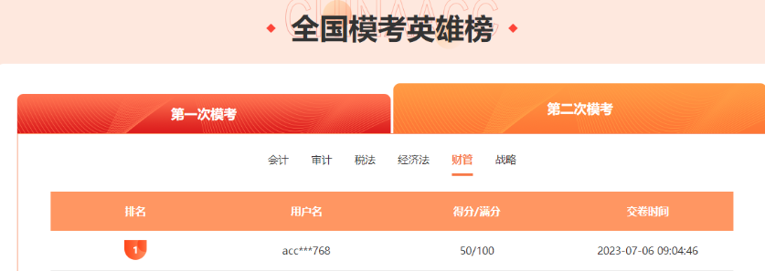 2023注會萬人模考二模中已出現(xiàn)滿分學(xué)員！下一位是你嗎？