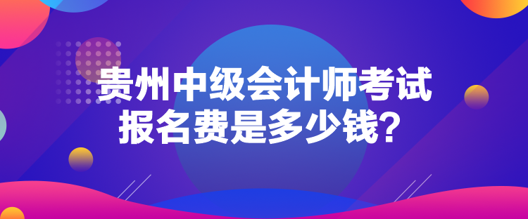 貴州中級會計師考試報名費是多少錢？