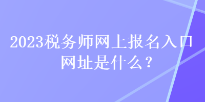 2023稅務(wù)師網(wǎng)上報名入口網(wǎng)址是什么？