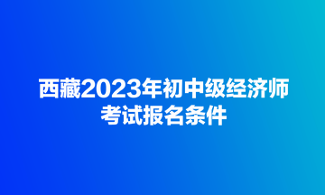 西藏2023年初中級經濟師考試報名條件