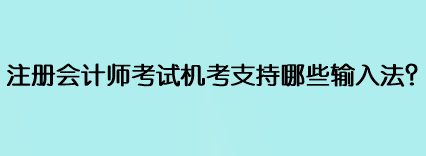 注冊會計師考試機考支持哪些輸入法？
