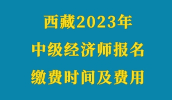 西藏2023年初級經濟師報名繳費時間及費用