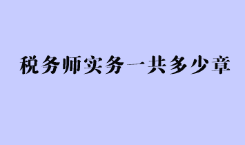 稅務(wù)師實(shí)務(wù)一共多少章？