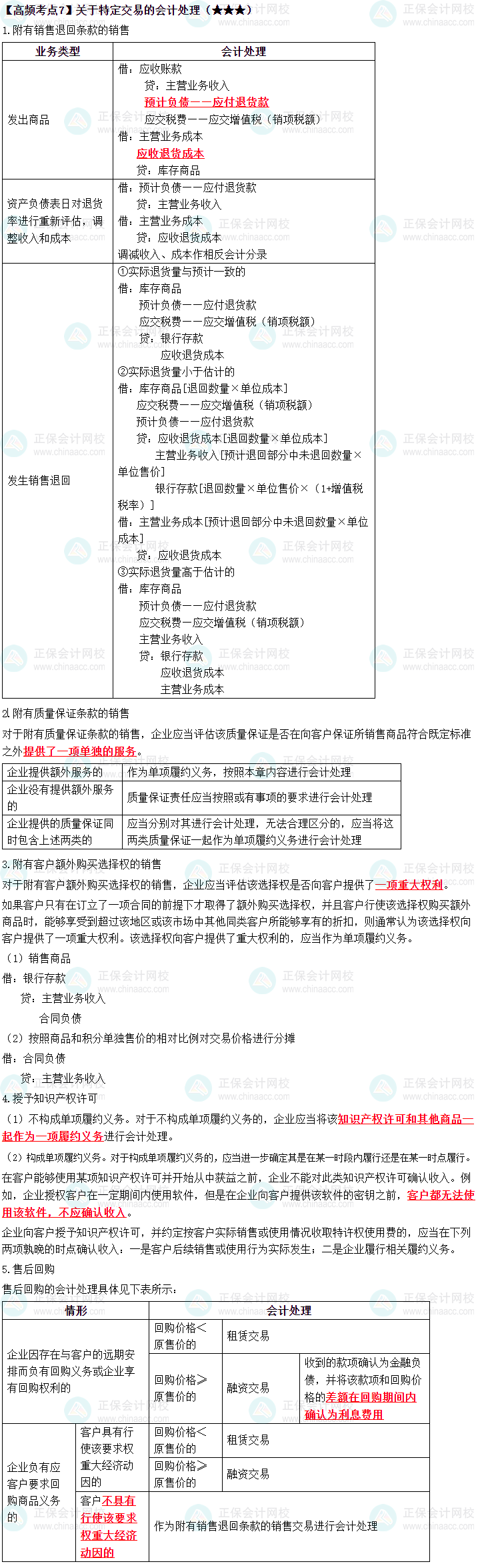 2023中級《中級會計實務》高頻考點：關于特定交易的會計處理