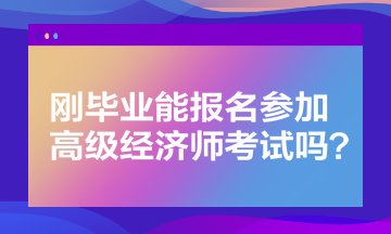 剛畢業能報名參加高級經濟師考試嗎？