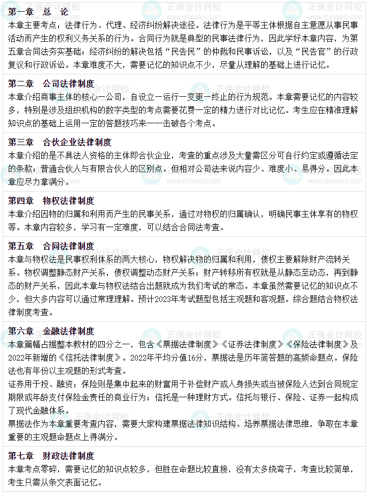 2024年中級會計(jì)預(yù)習(xí)備考 經(jīng)濟(jì)法7章逐章學(xué)習(xí)策略