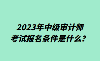 2023年中級審計師考試報名條件是什么？