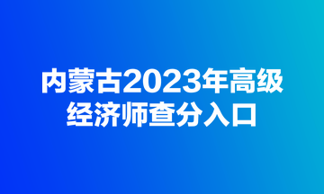 內蒙古2023年高級經濟師查分入口