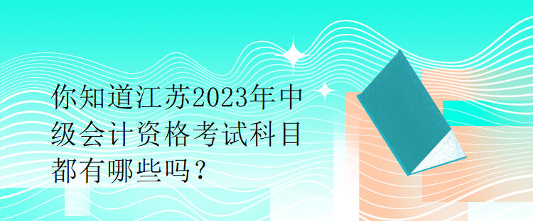 你知道江蘇2023年中級會計資格考試科目都有哪些嗎？