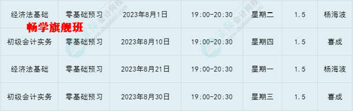 提醒：8月份有課！初級會計考生看準上課時間 做好規劃 按時學習！