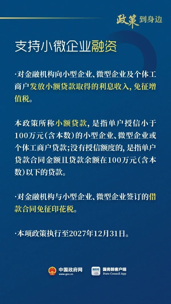 稅收優惠執行到2027年底