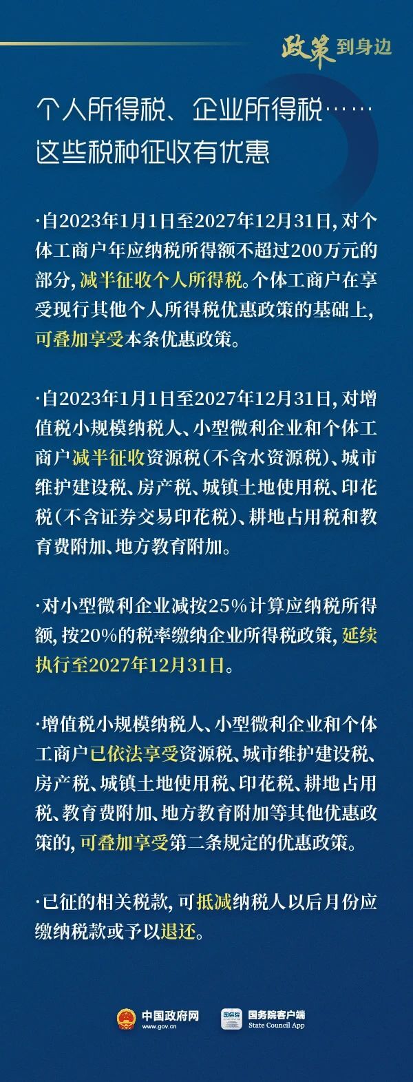 稅收優惠執行到2027年底
