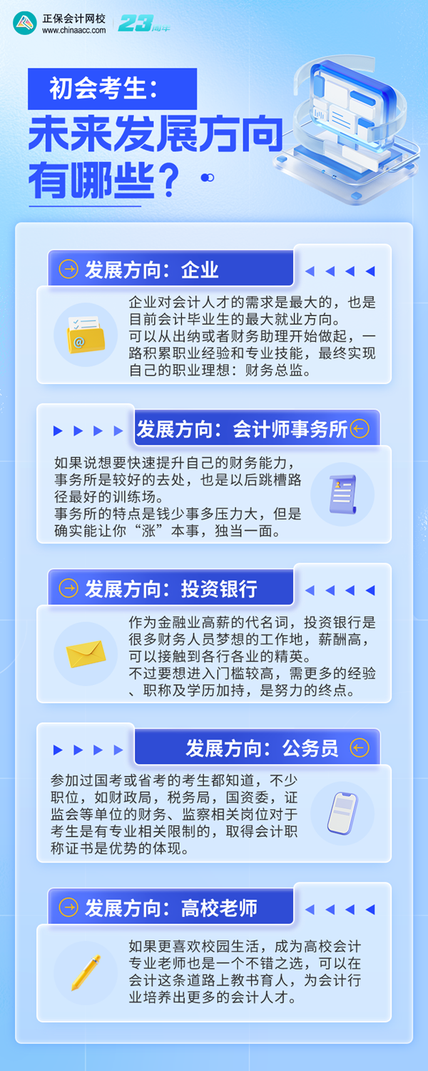考下初級會計證踏入財會行業 將來的發展方向有哪些？