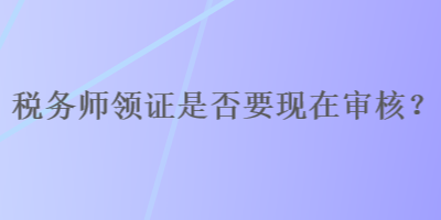 稅務師領證是否要現在審核？