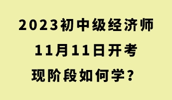 2023初中級經(jīng)濟師11月11日開考 現(xiàn)階段如何學(xué)？