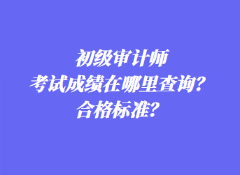 初級審計師考試成績在哪里查詢？合格標準？