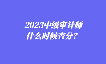 2023中級(jí)審計(jì)師什么時(shí)候查分？