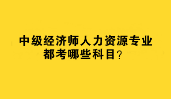 2023年中級經(jīng)濟(jì)師人力資源專業(yè)都考哪些科目？