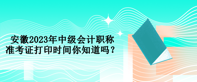 安徽2023年中級(jí)會(huì)計(jì)職稱準(zhǔn)考證打印時(shí)間你知道嗎？