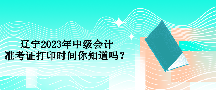 遼寧2023年中級會計準考證打印時間你知道嗎？