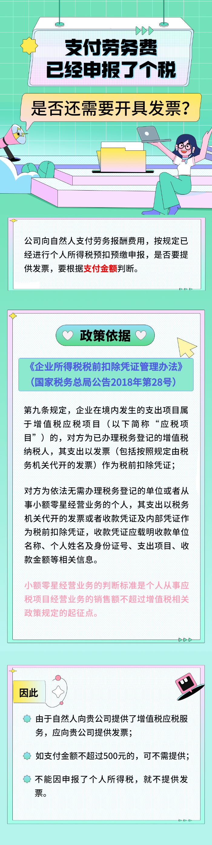 勞務(wù)費已申報了個稅，是否還需開發(fā)票？