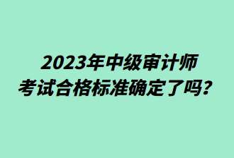 2023年中級審計師考試合格標準確定了嗎？
